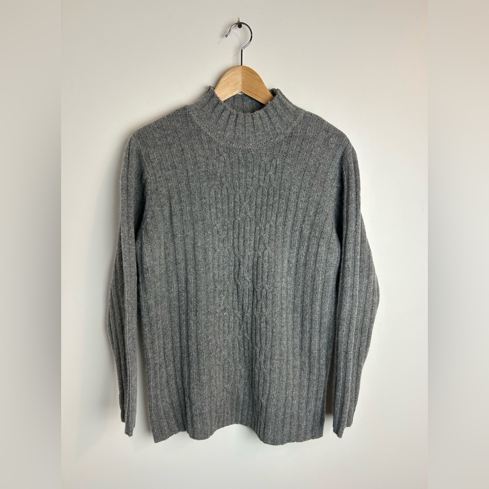 Vintage 90s Grey Mock Neck Sweater